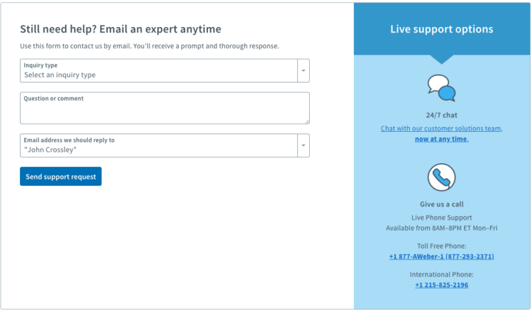 the different levels of Aweber support