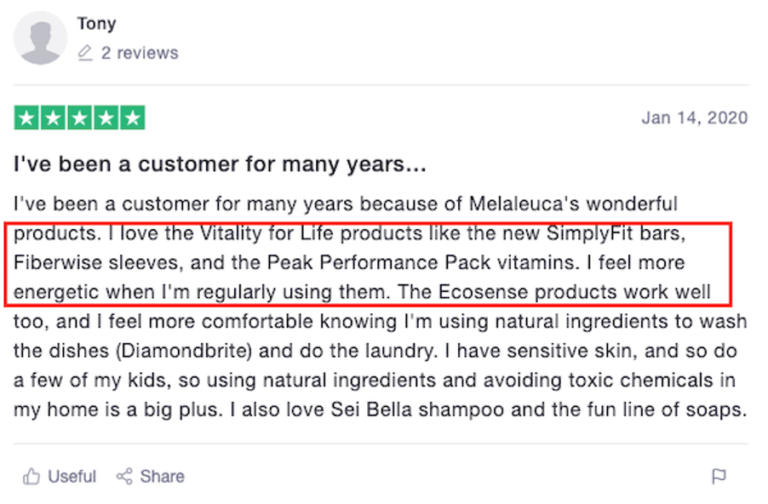 Is Melaleuca a scam - positive review