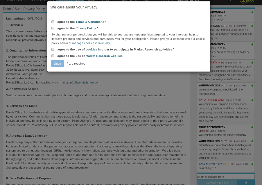 is points2shop a scam - locked privacy policy