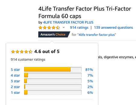 4Life Transfer Factor Plus Reviews