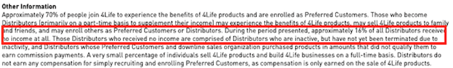 4life income disclosure small print