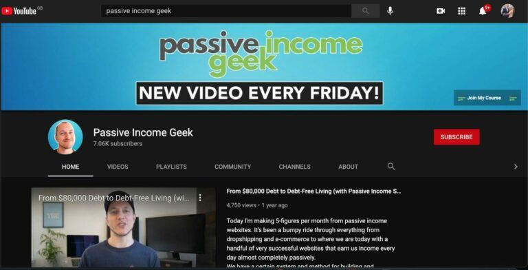 YouTube Channel - Passive Income Geek